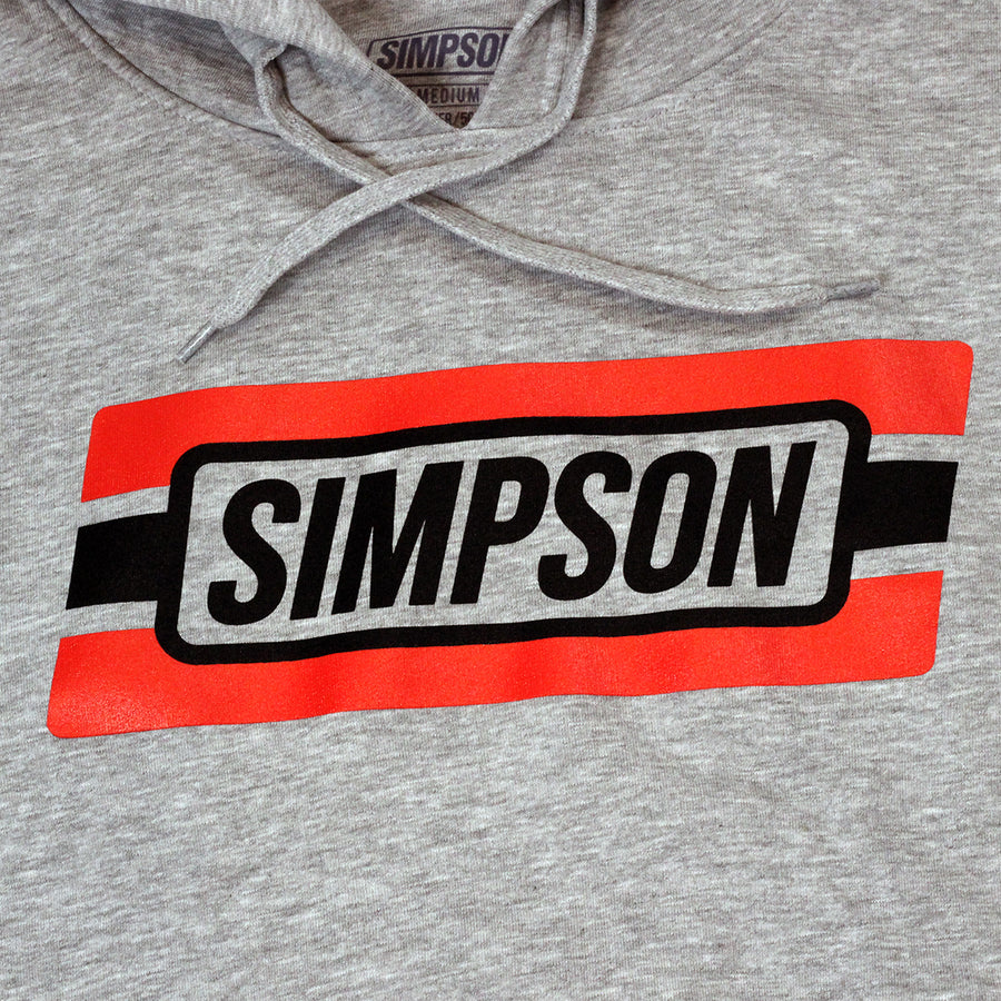 SIMPSON RED WHITE STRIPE HOOD HEATHER GREY