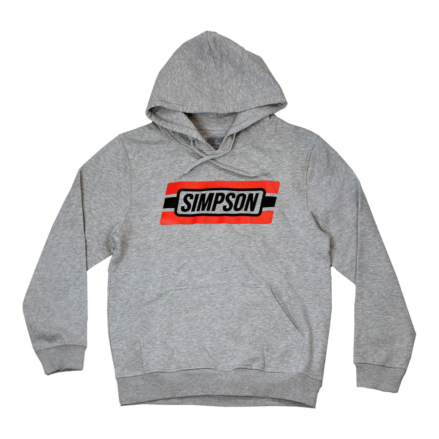 SIMPSON RED WHITE STRIPE HOOD HEATHER GREY